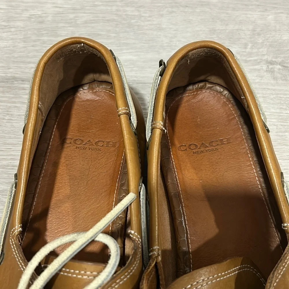 Coach men’s leather boat shoes